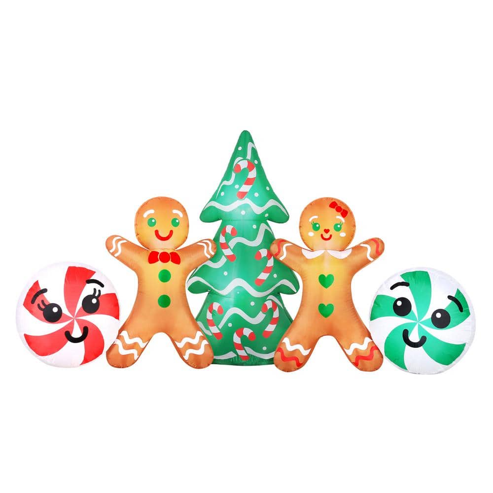 8 ft. Wide Airflowz Inflatable Gingerbread Couple Scene