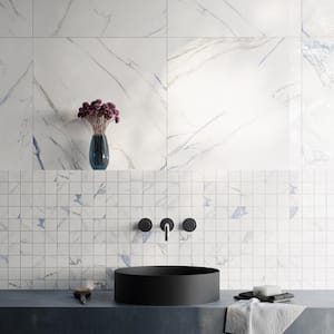 Calacatta Indigo 24 in. x 24 in. Polished Porcelain Floor and Wall Tile (4-Piece, 15.49 sq. ft./Case)