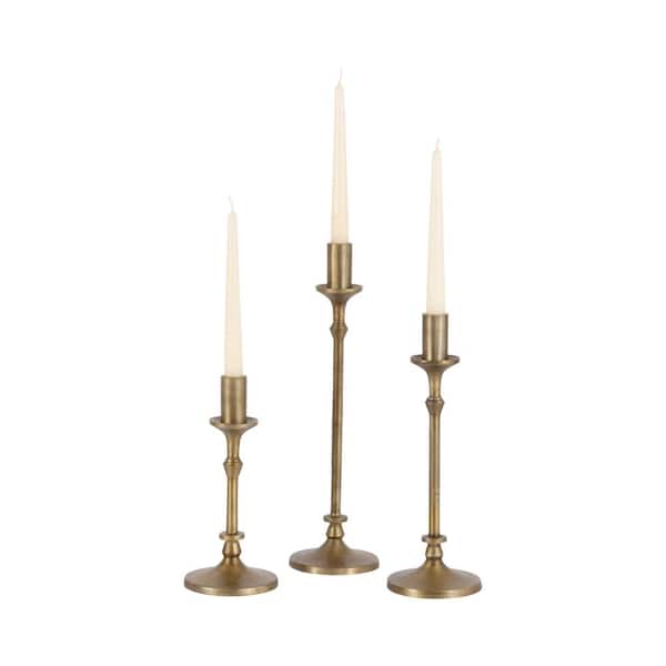 Kate and Laurel Lahari Gold Metal Candle Holder (Set of 3)