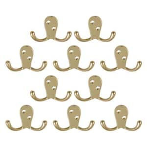 Double Robe Hook in Polished Brass (10-Pack)