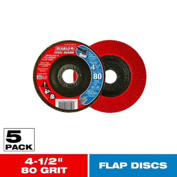 4-1/2 in. 80-Grit Steel Demon Grinding and Polishing Flap Disc with Type 29 Conical Design (5-Pack)