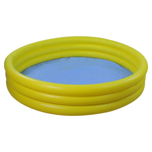 Pool Central 39 in. Yellow Triple Ring Round Inflatable Children's Swimming Pool