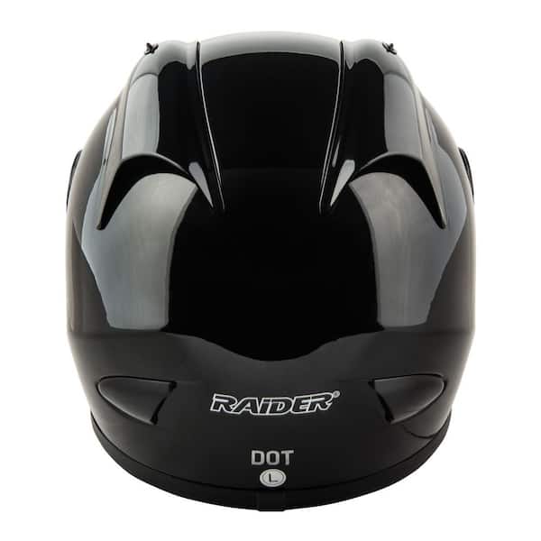 Raider Octane X-Large Black Full Face Gloss Motorcycle Helmet 55