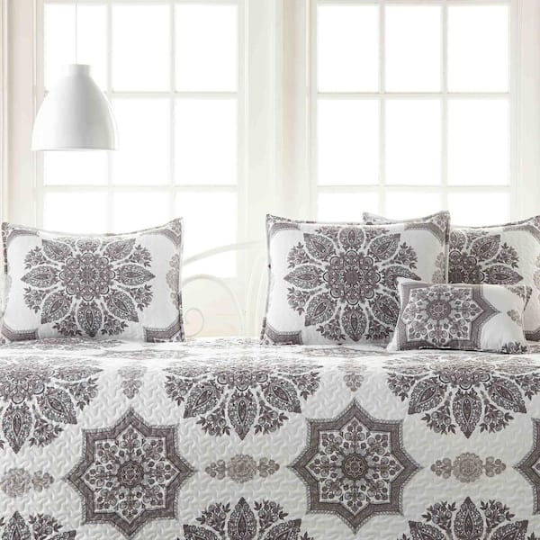 SOUTHSHORE FINE LINENS Infinity 6-Piece Grey Microfiber Daybed Set