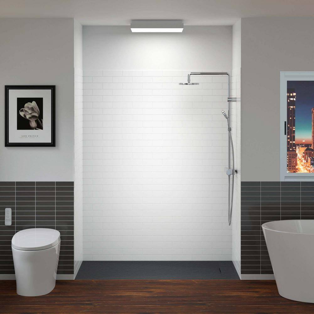 WOODBRIDGE 60 in. L x 36 in. W x 75 in. H 4Pieces Alcove Shower Kit
