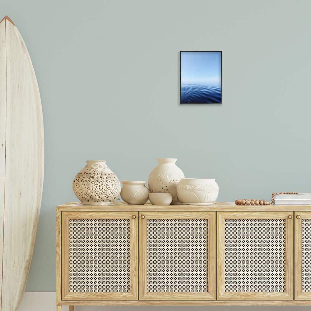 Cool Blue Ocean Ripples by Kali Wilson Black Framed Nature Giclee Art Print 14 in. x 11 in. price history on PriceWatchPro