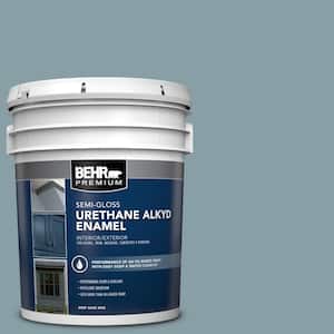 5 gal. #BNC-18 Aqua Gray Urethane Alkyd Semi-Gloss Enamel Interior/Exterior Paint
