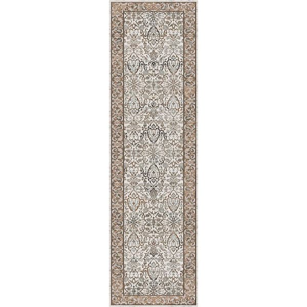 Cullen Brown/Ivory 2 ft. X 7 ft. 5 in. Oriental Indoor Area Rug
