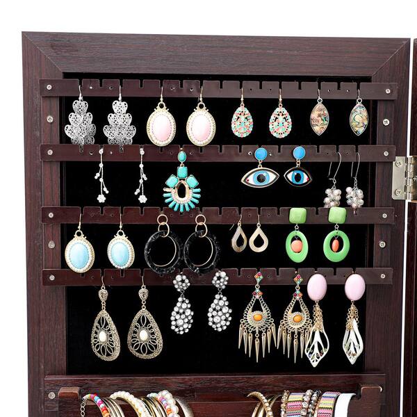 Wall Jewelry Organizer with Shelf, Bracelet and Earring Holder