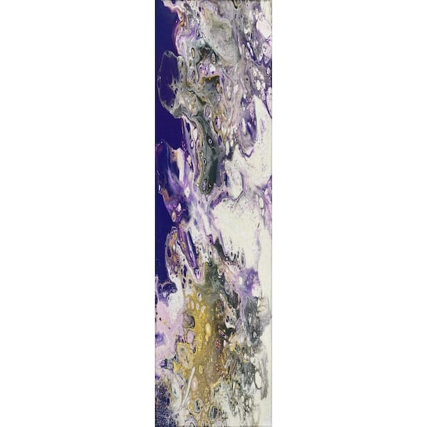 Karina Purple 2 ft. 3 in. x 7 ft. 6 in. Geometric Indoor/Outdoor Area Rug