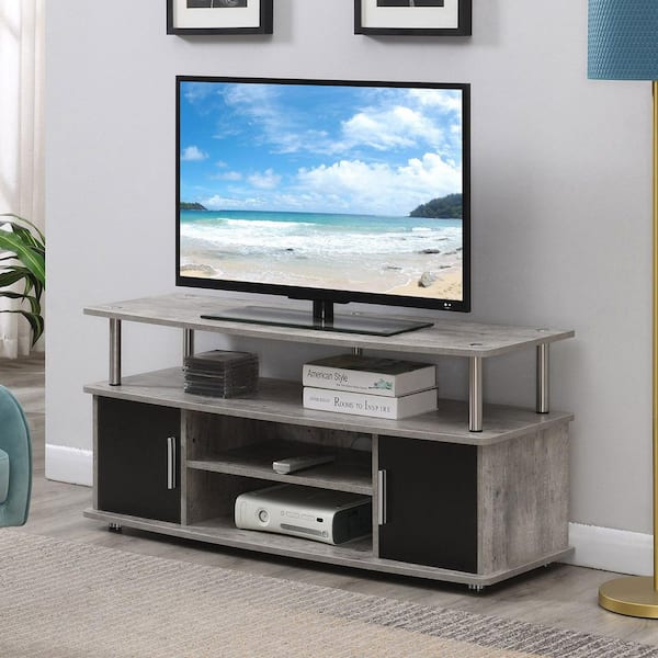 Convenience Concepts Designs2Go Monterey 47.25 in. W Faux Birch and Black TV Stand fits up to a 50 in. TV