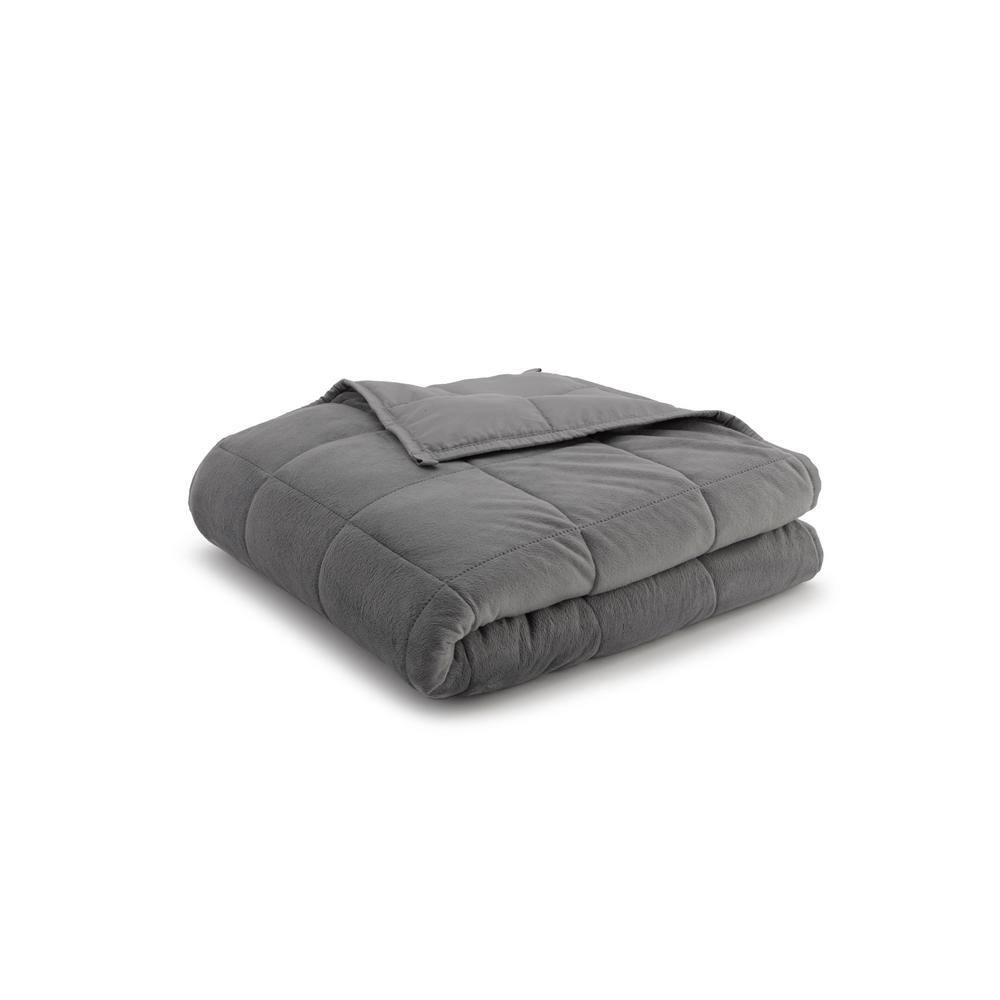 ELLA JAYNE Grey Reversible Polyester 48 in. x 72 in. 12 lb. Weighted