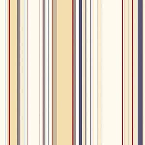 Lookout Navy Stripe Paper Strippable Roll Wallpaper (Covers 56.4 sq. ft.)