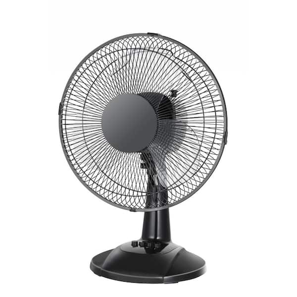 Hampton Bay 12 Speed Personal Desk Fan in Black FT30-8MBA