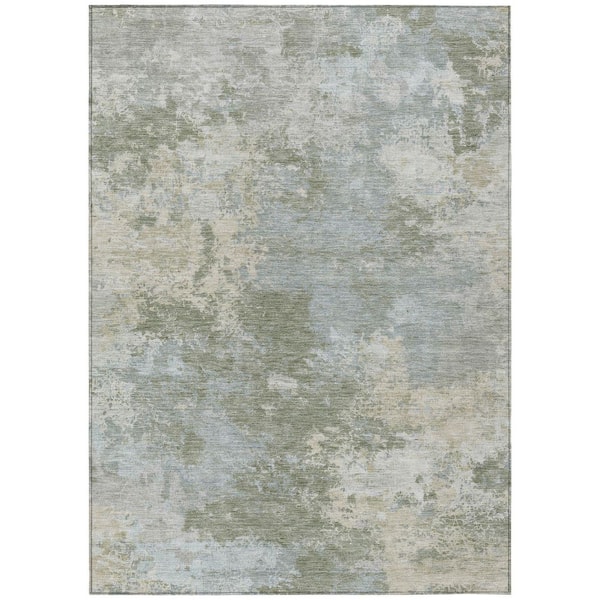 Chantille Machine Washable Indoor/Outdoor Abstract ACN2364 Sage 9 ft. x 12 ft. Area Rug