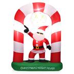 7.5 ft. Christmas Inflatable Lighted Santa Claus Stand on Archway Yard Decoration