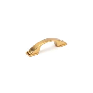 Lucca Collection 3 in. (76 mm) Aurum Brushed Gold Modern Arched Cabinet Bar Pull