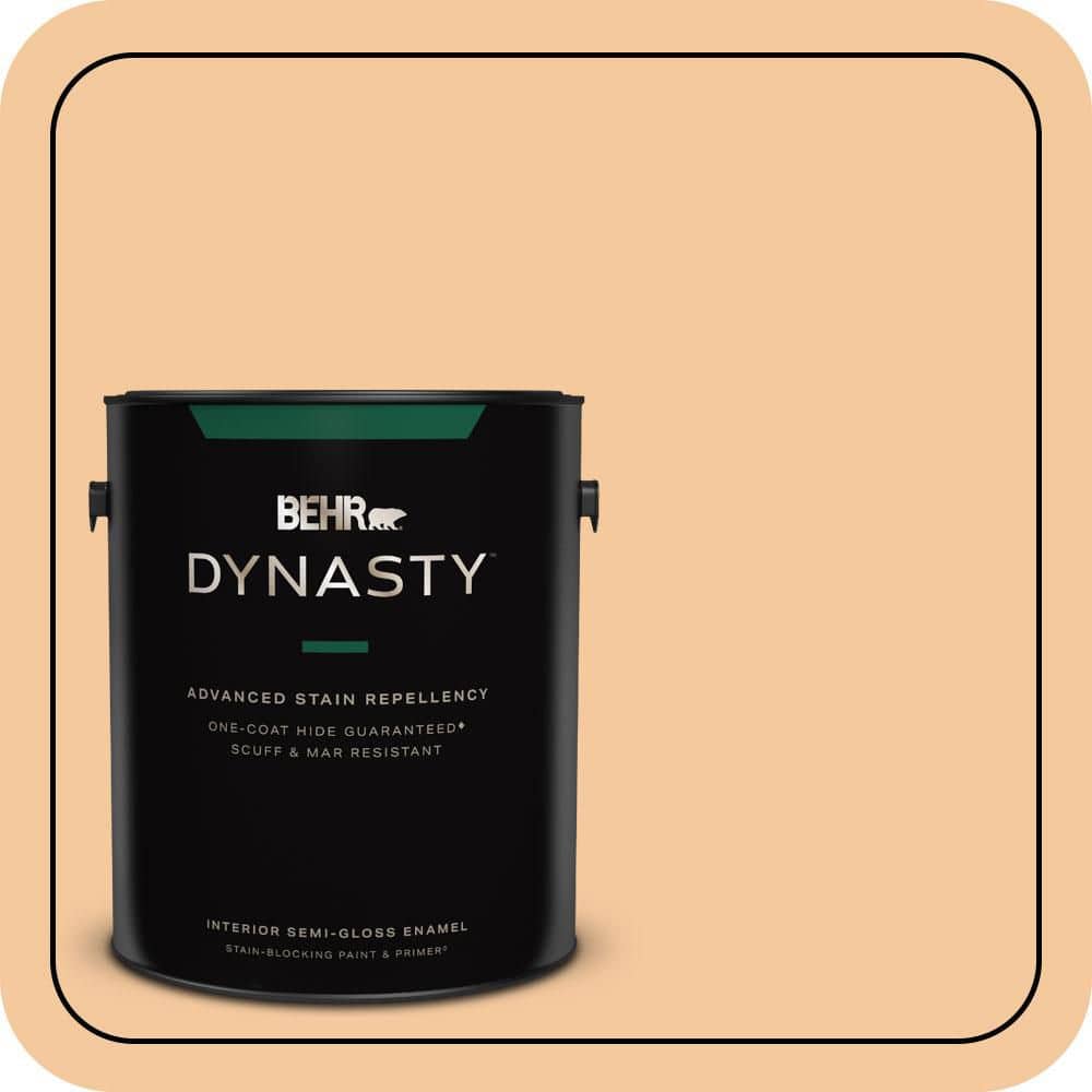 1 gal. #M240-4 Sheer Apricot Semi-Gloss Enamel Interior Stain-Blocking Paint & Primer price history on PriceWatchPro