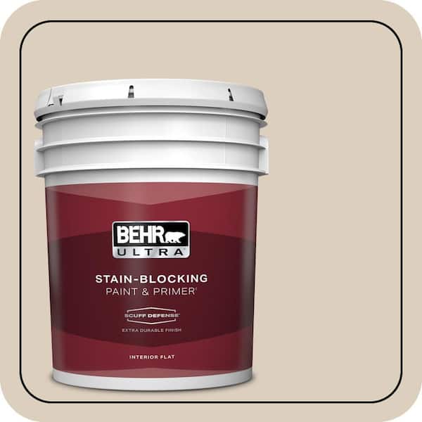 BEHR ULTRA 5 gal. #OR-W07 Spanish Sand Extra Durable Flat Interior Paint & Primer