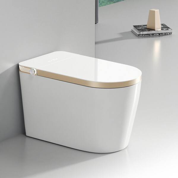 FAMYYT One-Piece Toilet 1.28 GPF Single Flush Elongated Smart Toilet in White with Auto Flush, Heated Seat and Remote Control