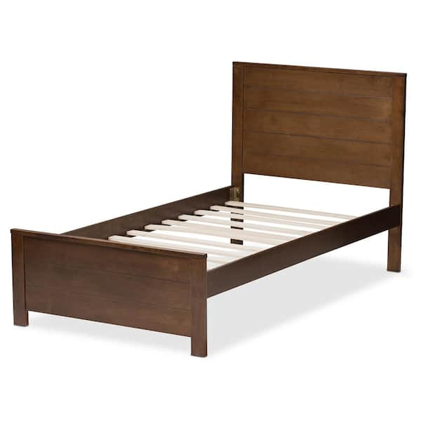 Baxton Studio Catalina Walnut Brown Twin Platform Bed 143 7860 HD