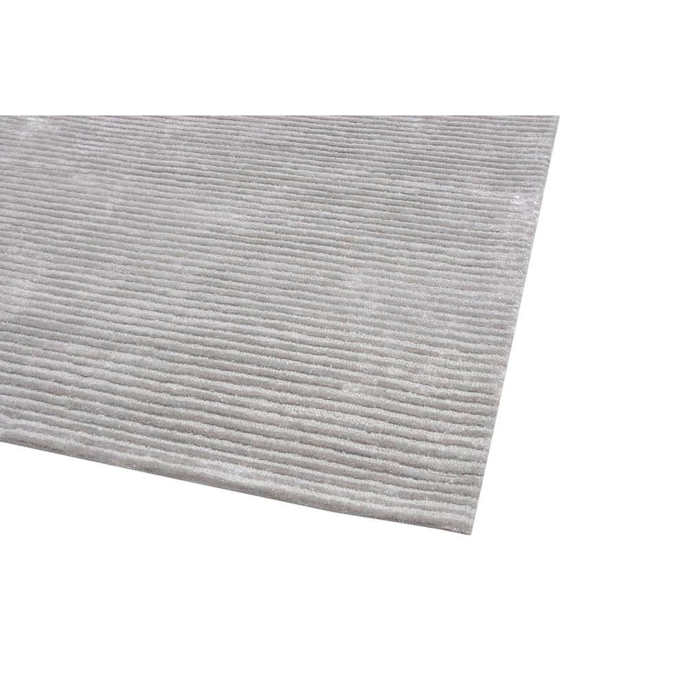 Edgy Modern 9' x 12' Hand-Tufted Gray Wool & Viscose Area Rug