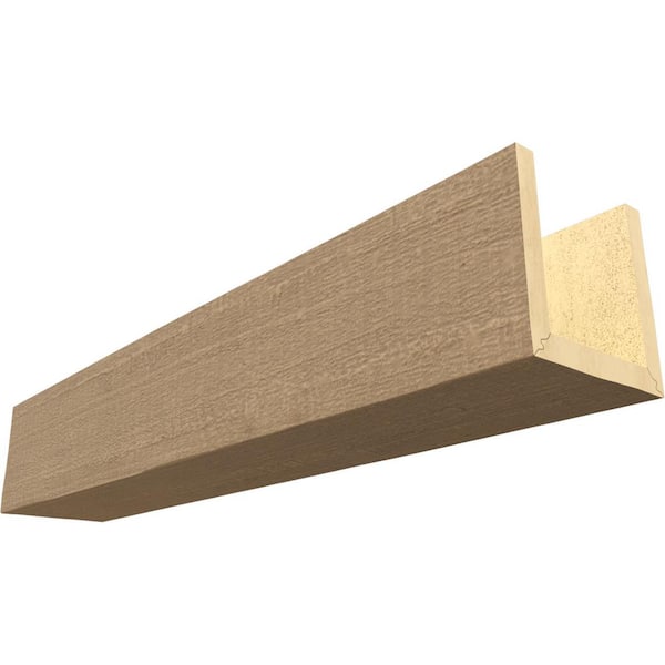 Ekena Millwork Endurathane 8 in. H x 10 in. W x 14 ft. L Rough Cedar Oatmeal Faux Wood Beam
