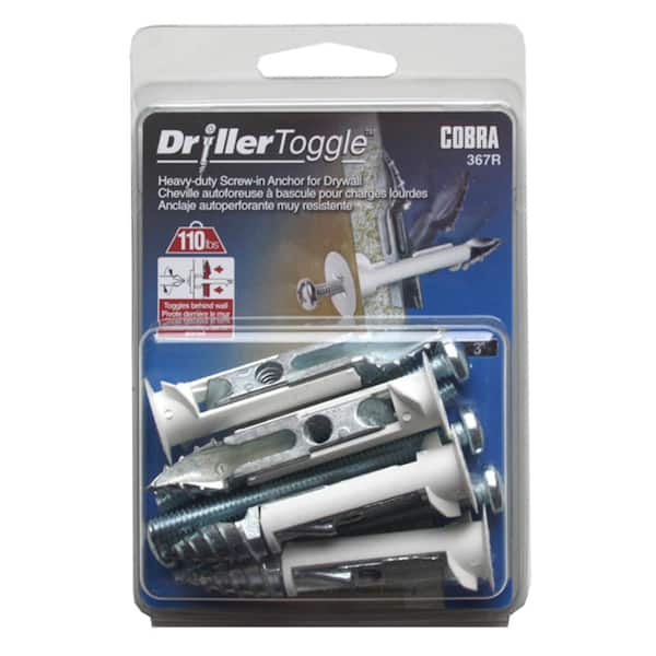 1/4 in. x 3 in. Zinc-Plated Driller Toggles (4-Pack)