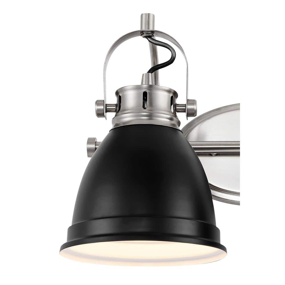 Phineas 16.25" Black Satin Iron 2-Light LED Vanity