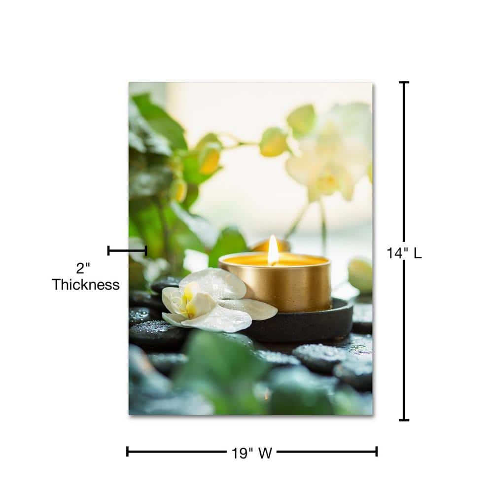 Zen Orchid and Candle Giclee Canvas Wall Art in Floater Frame
