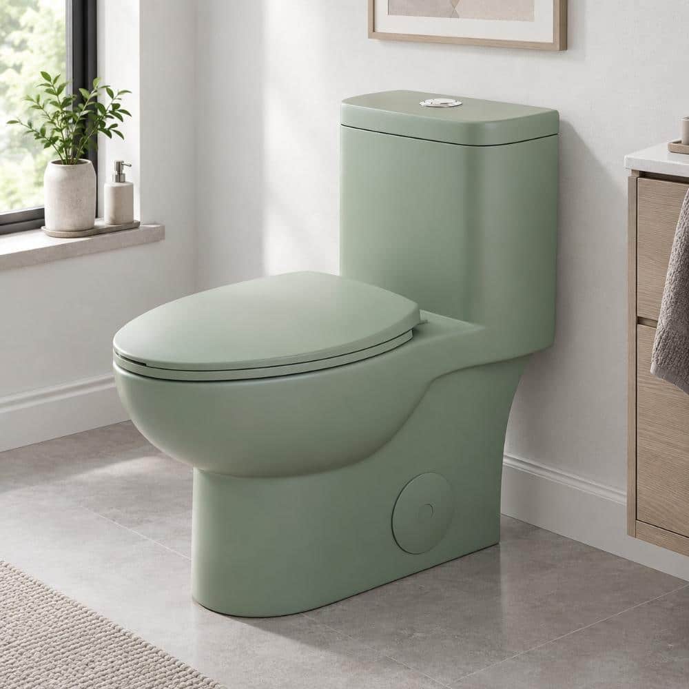 UQQU One-Piece Elongated Toilet, 0.8/1.28 GPF Dual Flush, 17