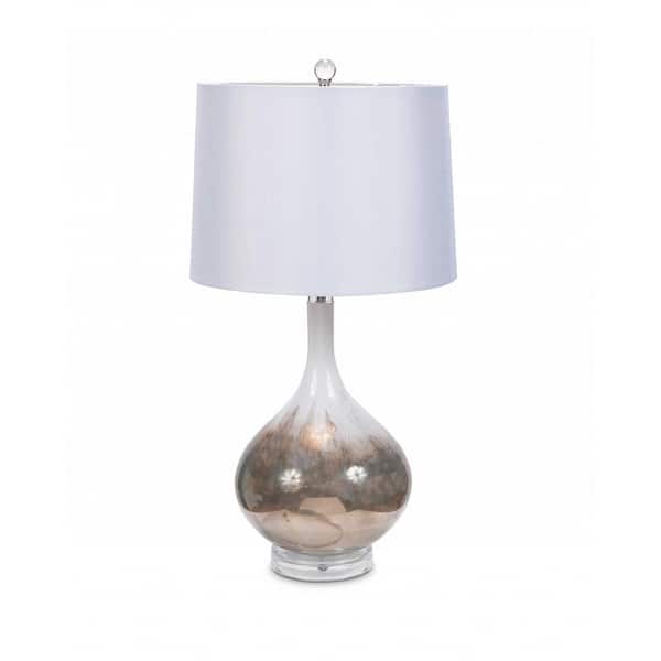 HomeRoots Amelia 28 in. White and Brown Table Lamps Set of 2