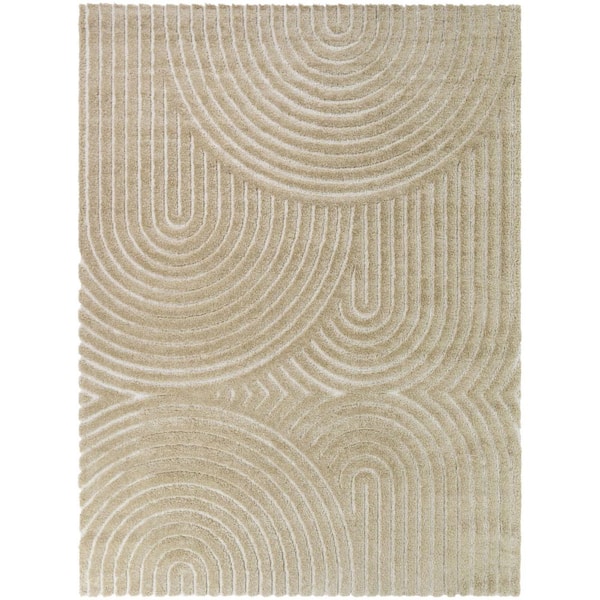 Caserio Beige 2 ft. 2 in. x 7 ft. Modern Arches Runner Rug
