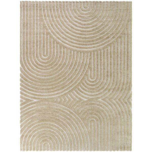 Caserio Beige 2 ft. 2 in. x 10 ft. Modern Arches Runner Rug