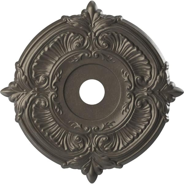 Ekena Millwork 1 in. x 19 in. O.D. x 3-1/2 in. I.D. P Attica Thermoformed PVC Ceiling Medallion Universal Aged Metallic Weathered Steel
