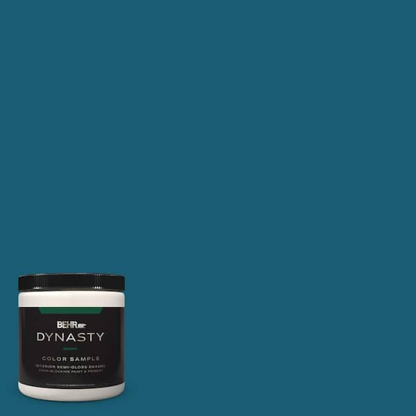 BEHR DYNASTY 8 oz. #540D-7 Deep Blue Sea Semi-Gloss Enamel Stain-Blocking Interior/Exterior Paint and Primer Sample