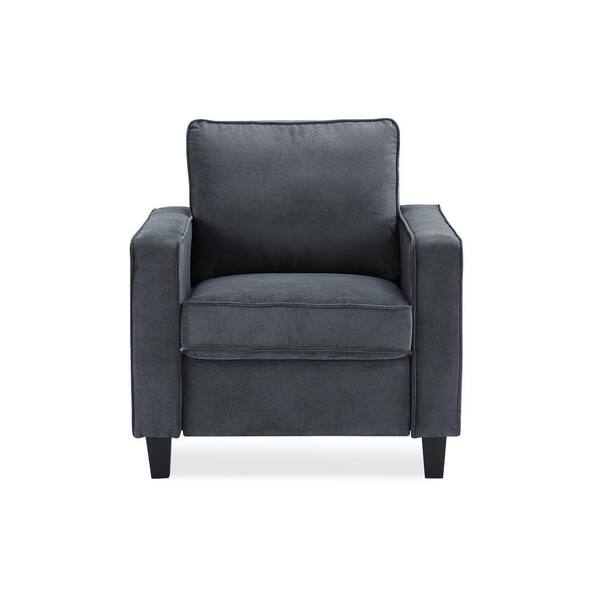 Lifestyle Solutions Garren Microfiber Chair with Track Arms in Grey