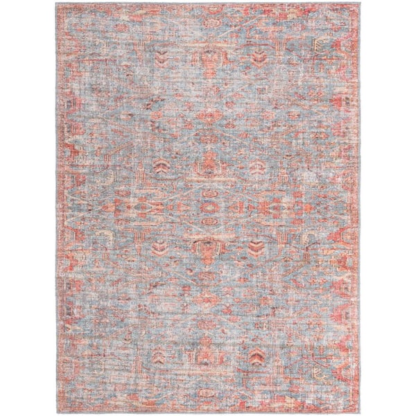 Nostalgia Olivia Antique Blue 7 ft. x 10 ft. Machine Washable Area Rug
