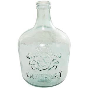 Clear Spanish Recycled Glass Decorative Vase with Cabernet
