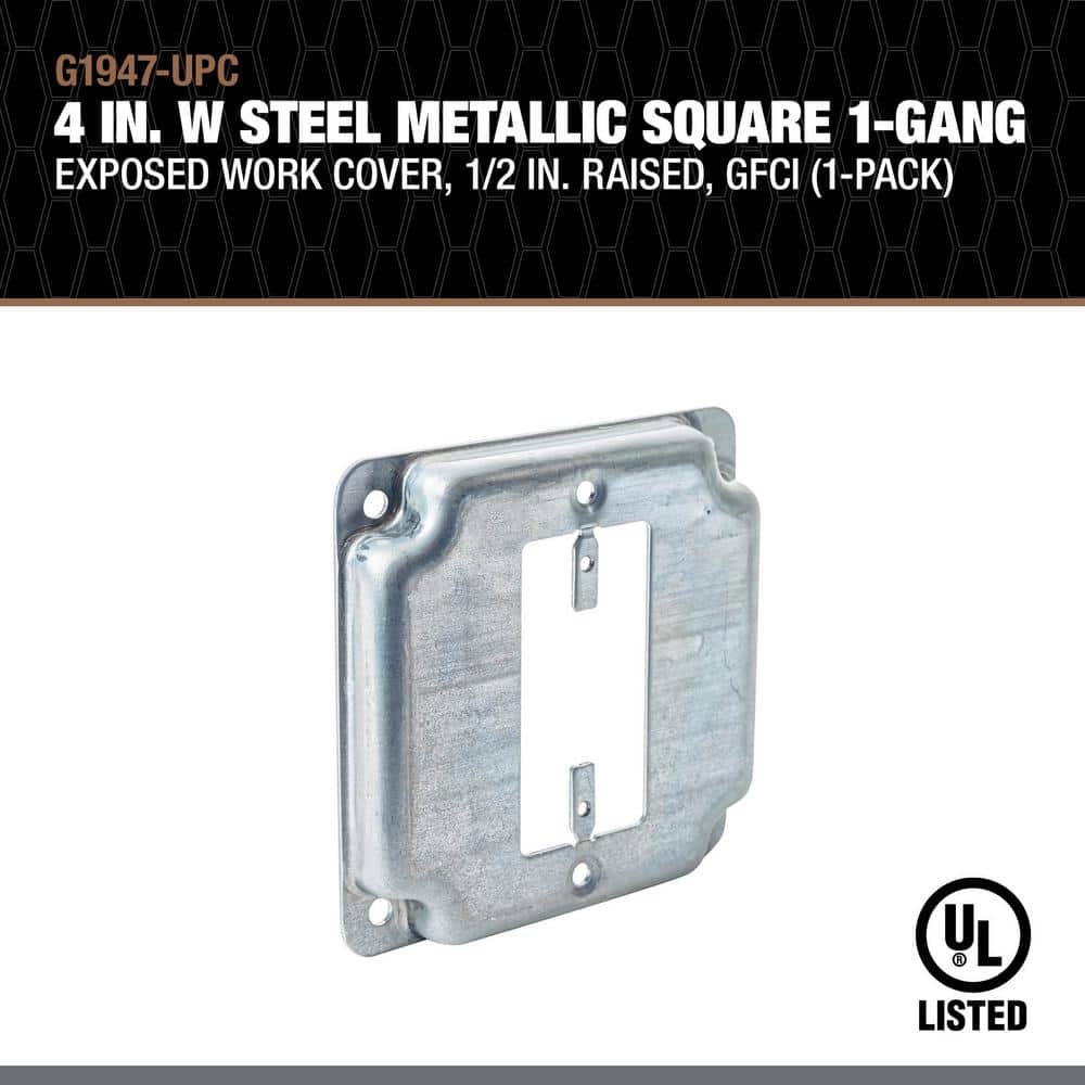 Southwire Square Steel 1-Gang Industrial Surface Cover
