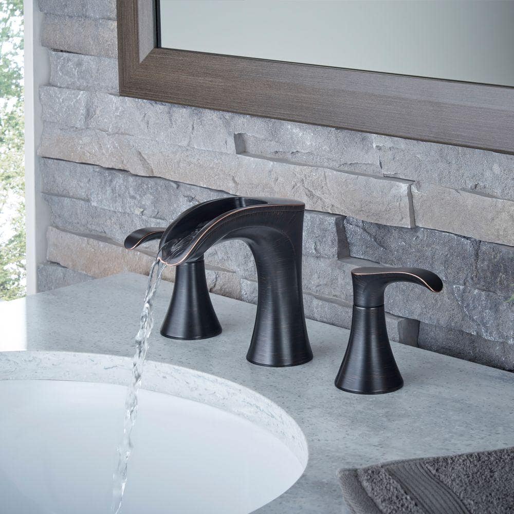 Tuscan Bronze 8-Inch Widespread Double Handle Bathroom Faucet