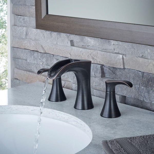 Pfister Brea 8'' Widespread 2-Handle Waterfall Bathroom Faucet in Tuscan Bronze 