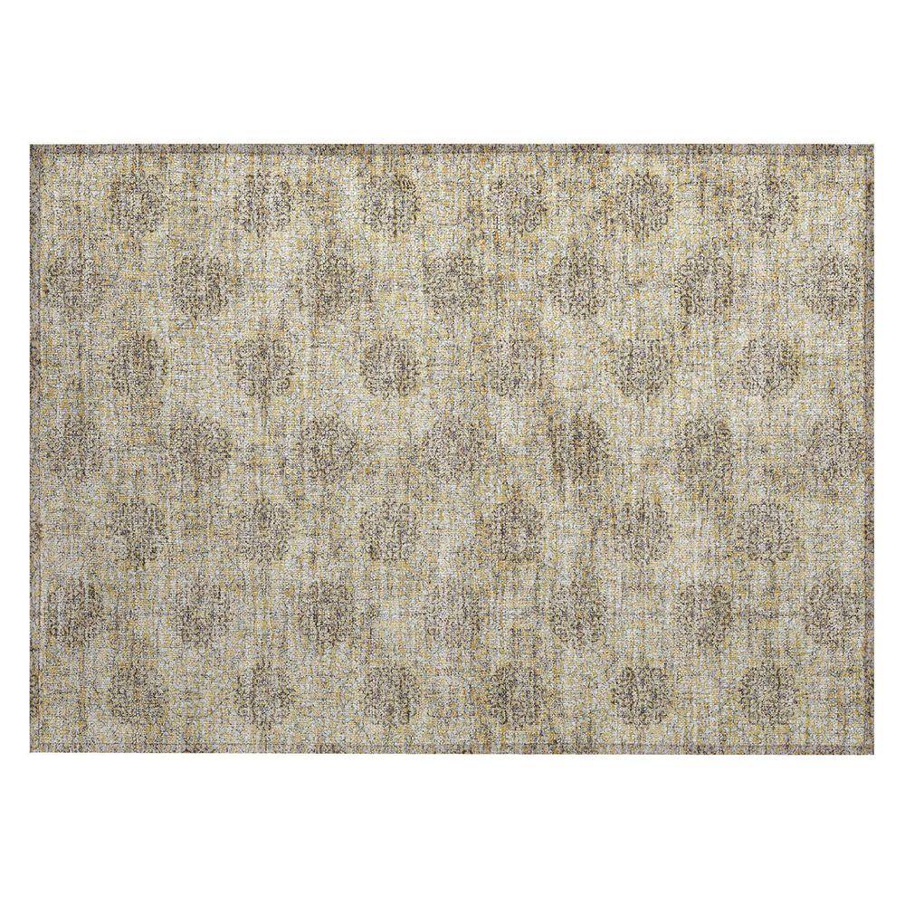 Deep Gold Throw Rug Addison Rugs Chantille Machine Washable Indoor/Outdoor Abstract ACN1856 ...