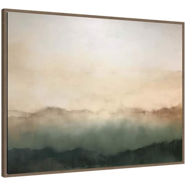 Sylvie "Green Mountain Abstract I Horizontal" by Amy Lighthall Brown Framed Art Print 42 in. x 32 in.