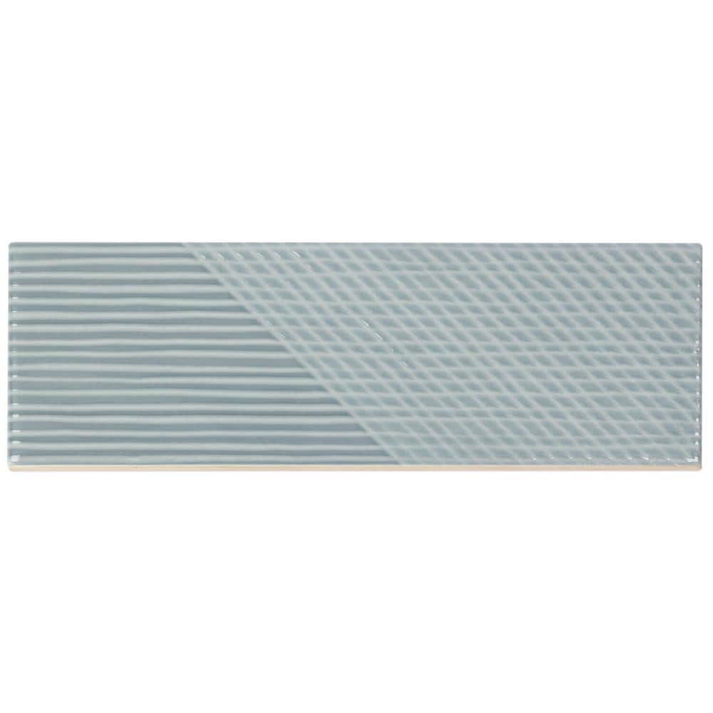 Ash Blue 2" x 8" Polished Ceramic Subway Wall Tile