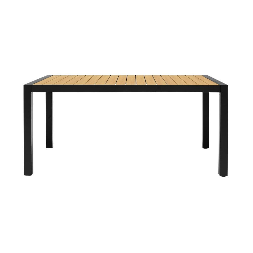 Panama Black Rectangular Aluminum Outdoor Dining Table