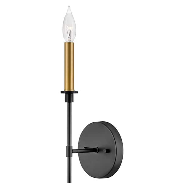 LARK - Hux 1-Light Black Sconce