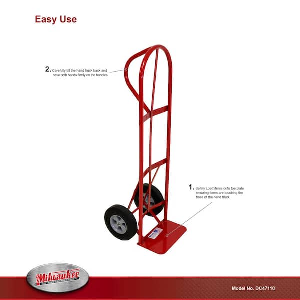 Milwaukee 800 lb. Capacity P-Handle Truck DC47118 - The Home Depot