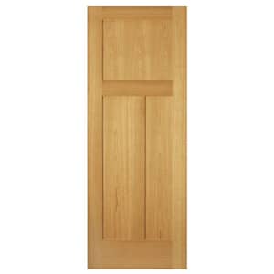30 in. x 80 in. 3-Panel Mission Unfinished Red Oak Interior Door Slab