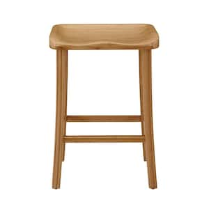 Piper 30 in. Natural Bamboo Bar Height Stool with Bamboo Seat (Set of 2)